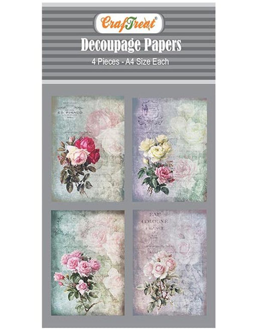 CrafTreat Roses Decoupage Paper A4 Scrapbooking Crafts DIY Paper Crafts