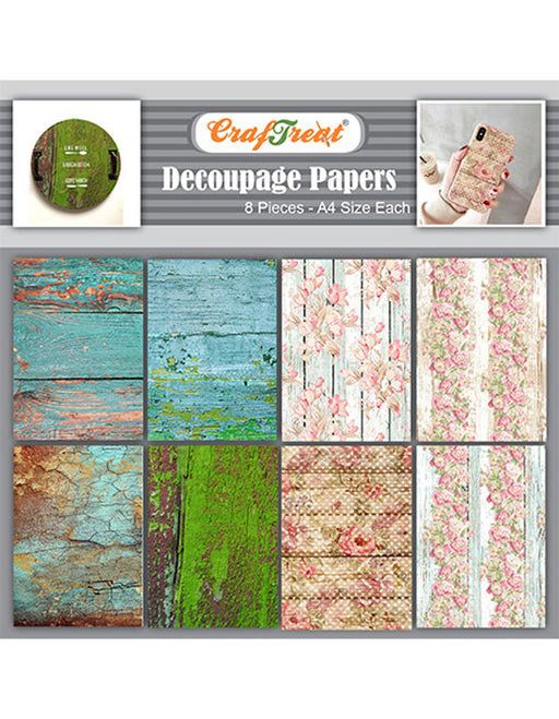 CrafTreat Woods and Flowers Decoupage Paper A4 for home decor Scrapbooking Crafts DIY Paper Crafts