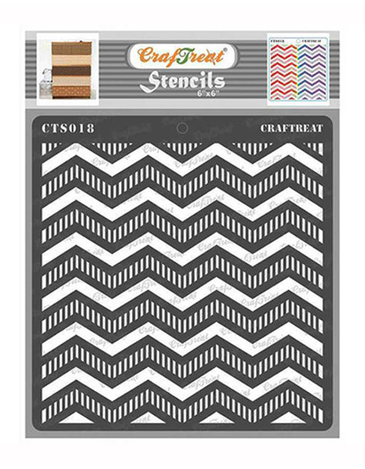 CrafTreat Striped Chevrons Stencil Background Stencil Pattern Stencil 