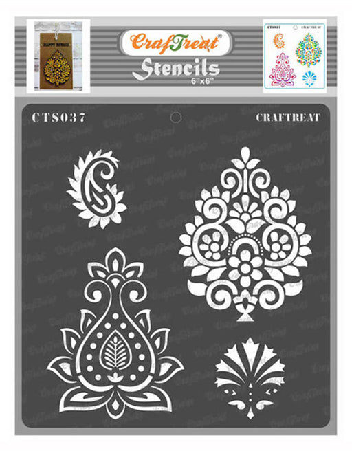 CrafTreat Indian Motifs Stencil Pattern Stencil 