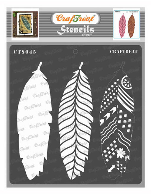 CrafTreat Feathers Layered Stencil 