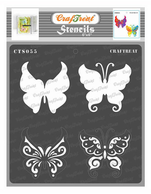 CrafTreat Butterflies Layered Flower Stencil 