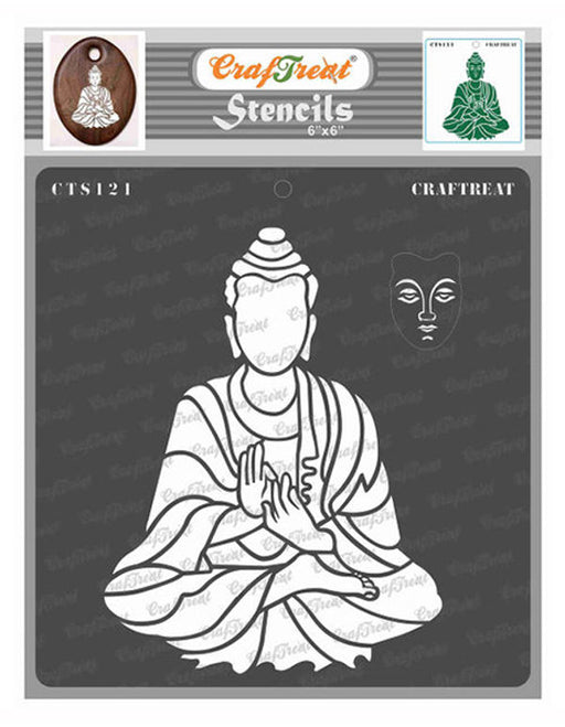 CrafTreat Sitting Buddha Stencil Pattern Stencil