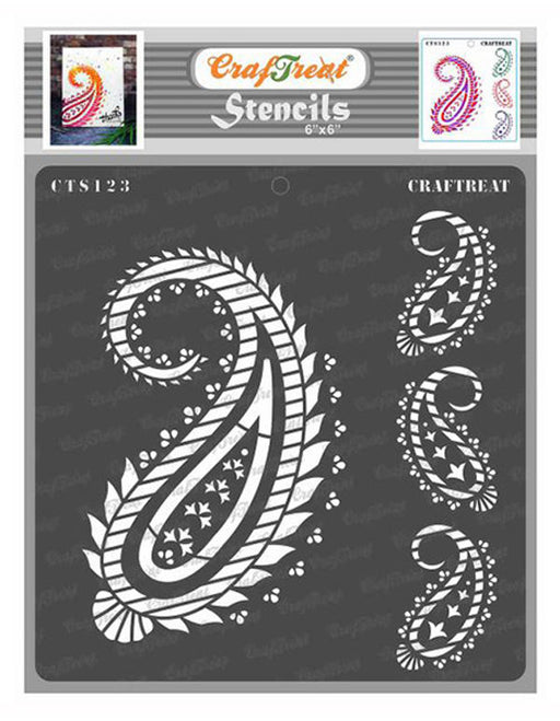 CrafTreat Paisley and border Stencil Pattern Stencil