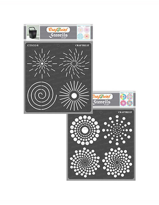 CrafTreat Dot Mandala Outlines and Dot mandala Basics Stencil CTS356nCTS357