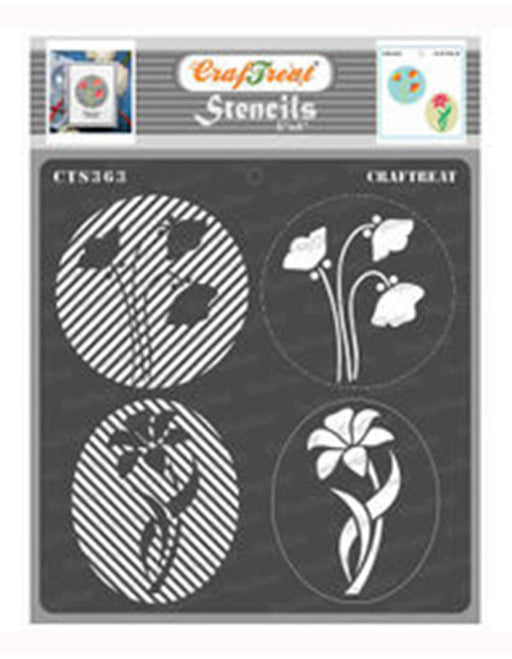 Flower Fusion Circles Stencils Background Stencil 