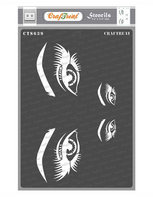 CrafTreat Beautiful Eyes Stencil for Art and Craft Paintings