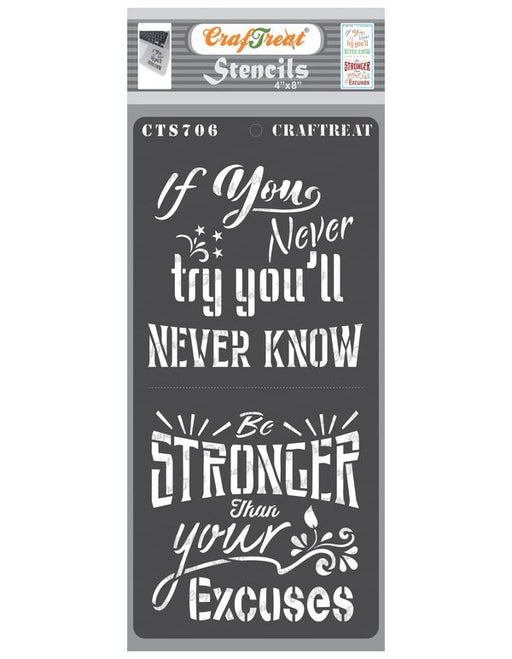 CrafTreat Be Stronger Stencil Quotes Stencil 