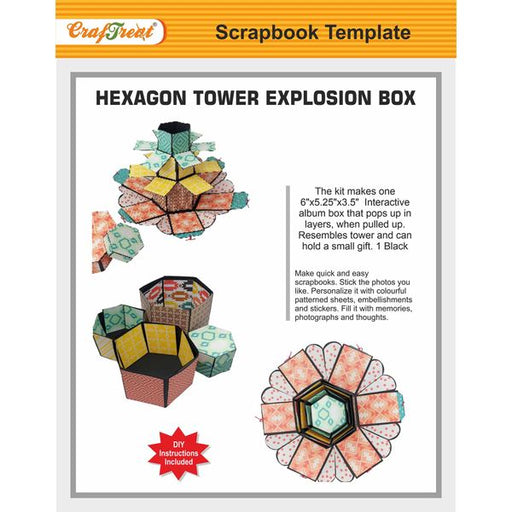 CrafTreat Hexagon Tower Explosion Box DIY Scrapbook Ideas