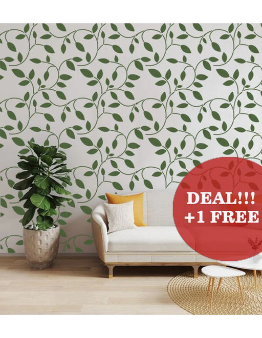 CrafTreat Reusable Tropical Leaf Stencil for Wall Painting Decorative Leaves Background Stencil 