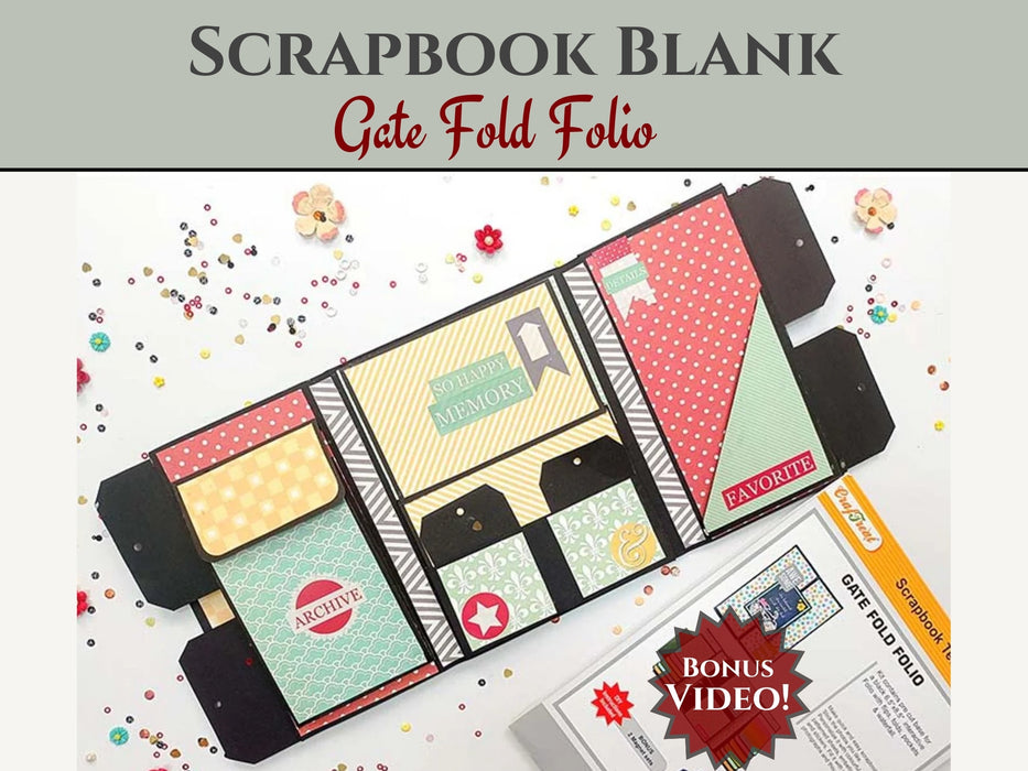 CrafTreat GateFold Folio DIY Scrapbook Blanks - Black