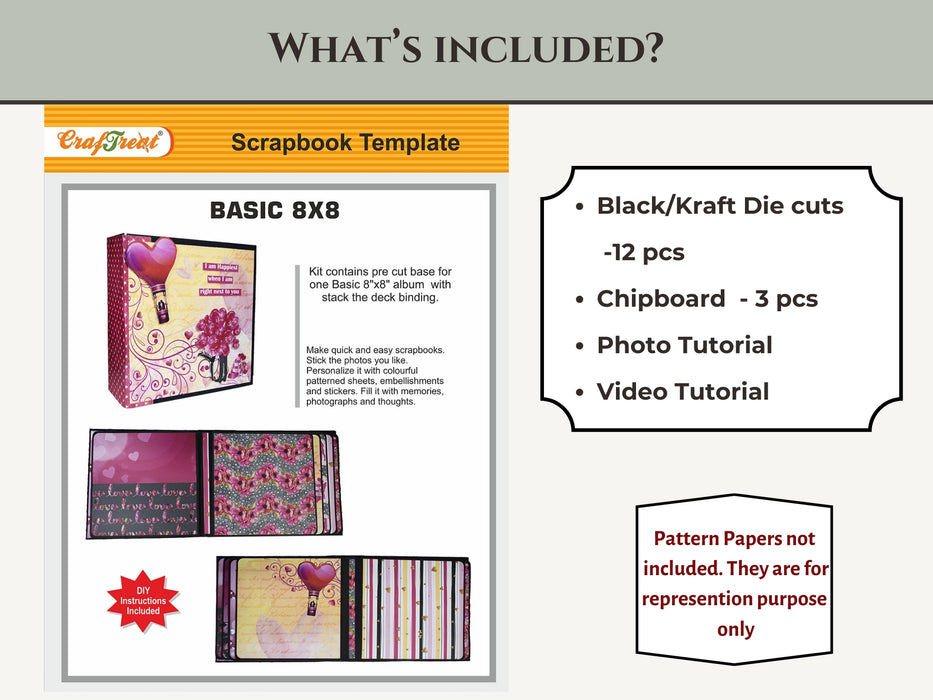 Basic 8x8 DIY Scrapbook Templates Kraft