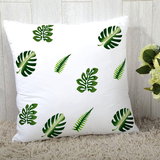 CrafTreat Small Tropical Fern Leaf Stencil on a Pillow Cover 