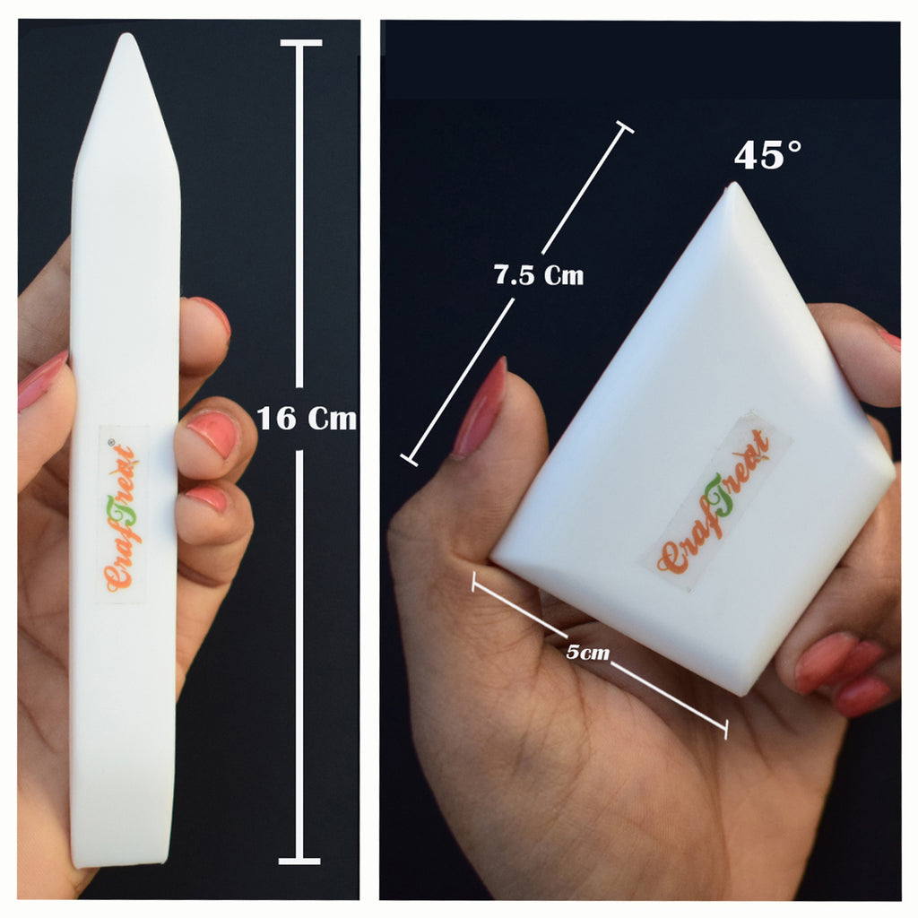 Craftelier - Teflon Bone Folder Tool For Paper | Ideal For Scrapbooking And Crafts Such As Cardboard Making, Origami, Bookbinding And Papercraft | Size 13,3 Cm (5.23") - Colour White