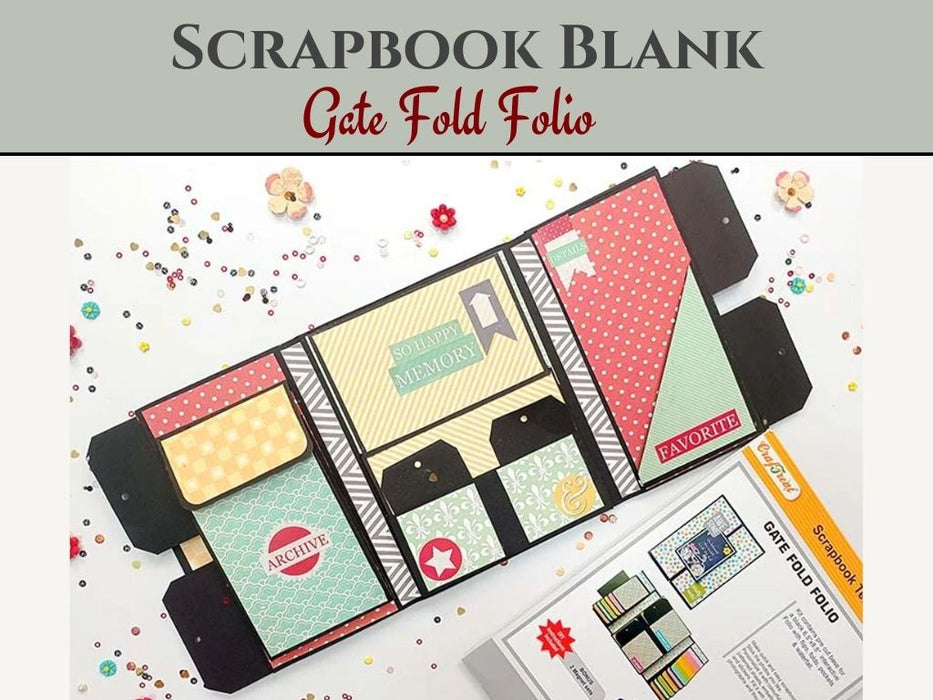 CrafTreat Gate Fold Folio Kraft DIY Scrapbook Templates1 Set Kraft