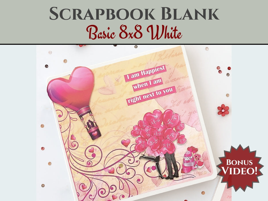 CrafTreat Scrapbook Blanks - Basic 8x8 - White