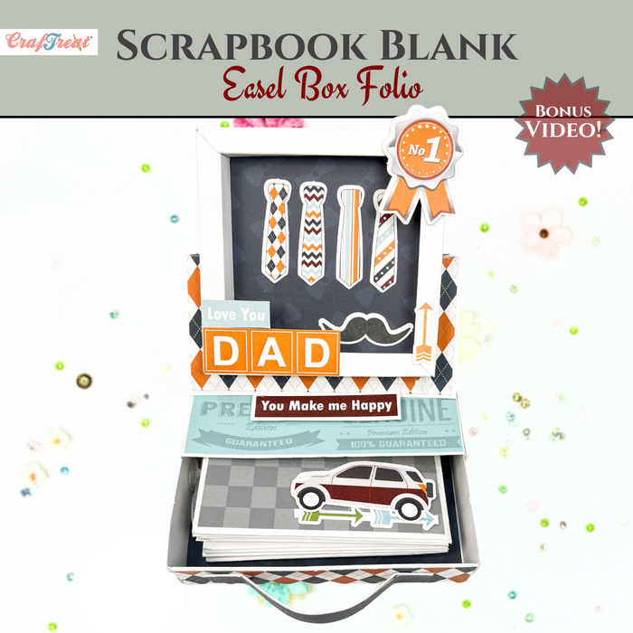 CrafTreat Scrapbook Blank Easel Box Folio - White