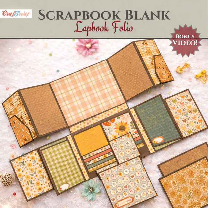 CrafTreat Scrapbook Blank Precut Album Base - LapBook Folio - Kraft