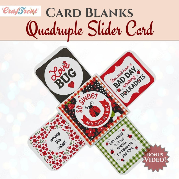 CrafTreat Card Blanks - Quadruple Slider Card - White - 3 Sets