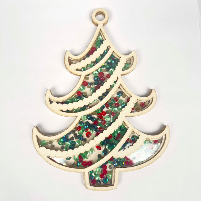 CrafTreat Christmas Tree 3D Shaker Chipboard L4.5cm W3.5cm 3D Shaker