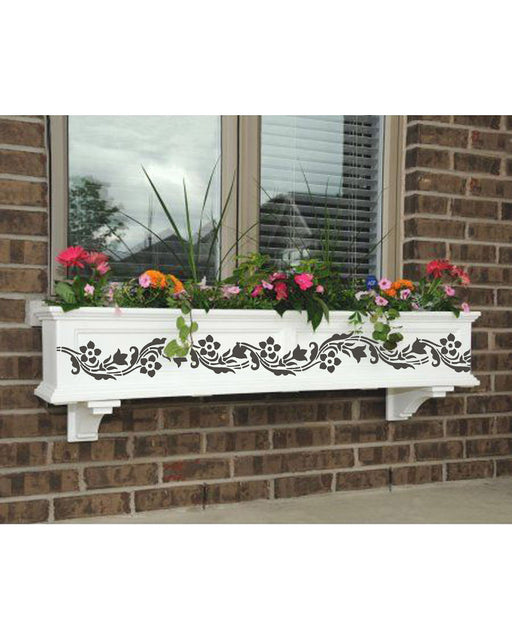 Flower border stencil for plant wall decor Diy 