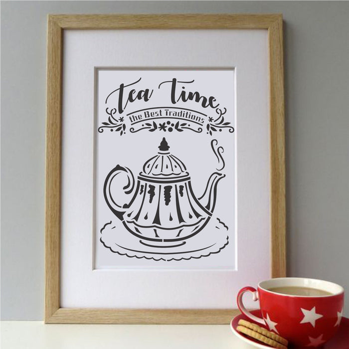 CrafTreat Tea time Stencil 6x6 Inches
