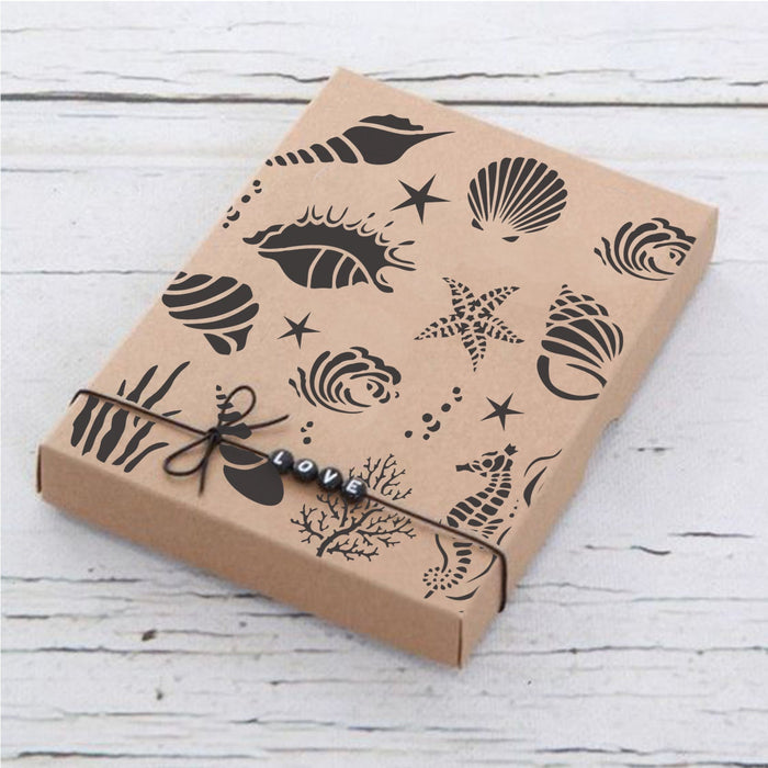 CrafTreat Under the Sea Stencil for Gift Wrapping Cover