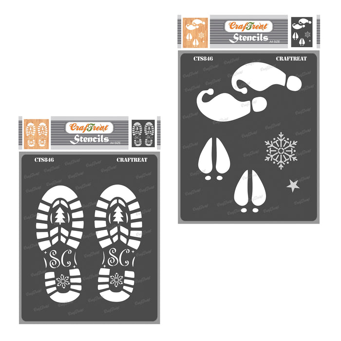 CrafTreat Santa Footprint Stencil A4 2pcs