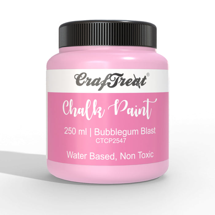 Buy CrafTreat Bubble-gum Blast Pink Acrylic Chalk Paint 250ml, Multi  Surface and Mixed Media Paints — Craftreat