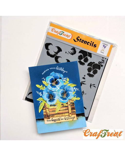 CrafTreat Layered Flower Pansy Flower Card Making Stencil