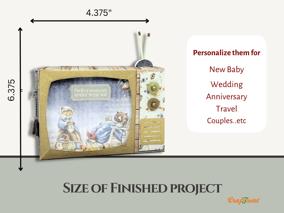 CrafTreat TV Pop up Mini Album Class Kit White Project Size CTCK011