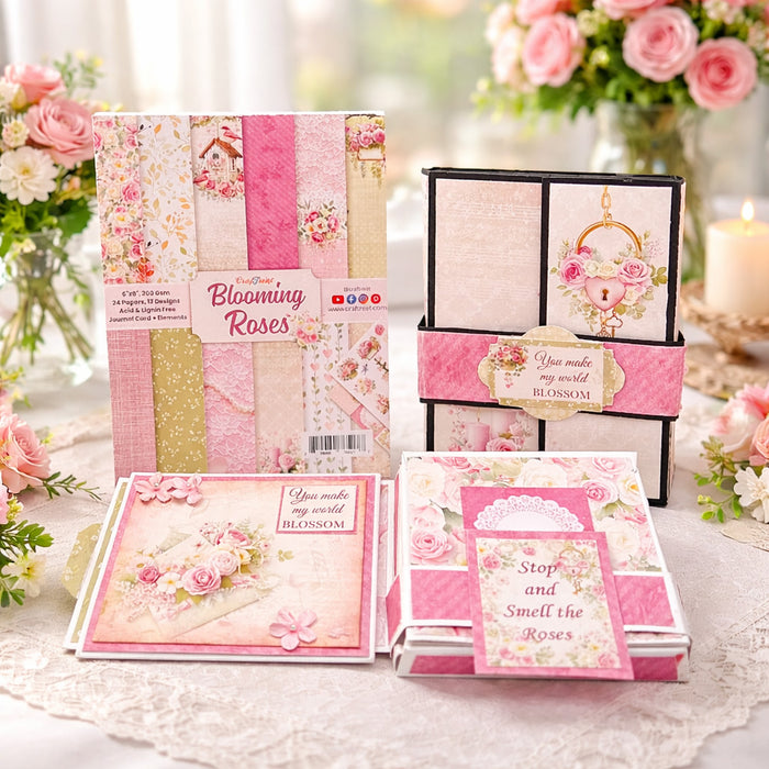 Craftreat Paper Pad - Blooming Roses - 6"x8"