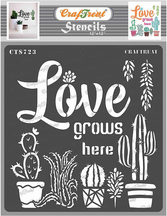 printable succulent stencil CrafTreat Cactus Stencil for Painting and Crafting