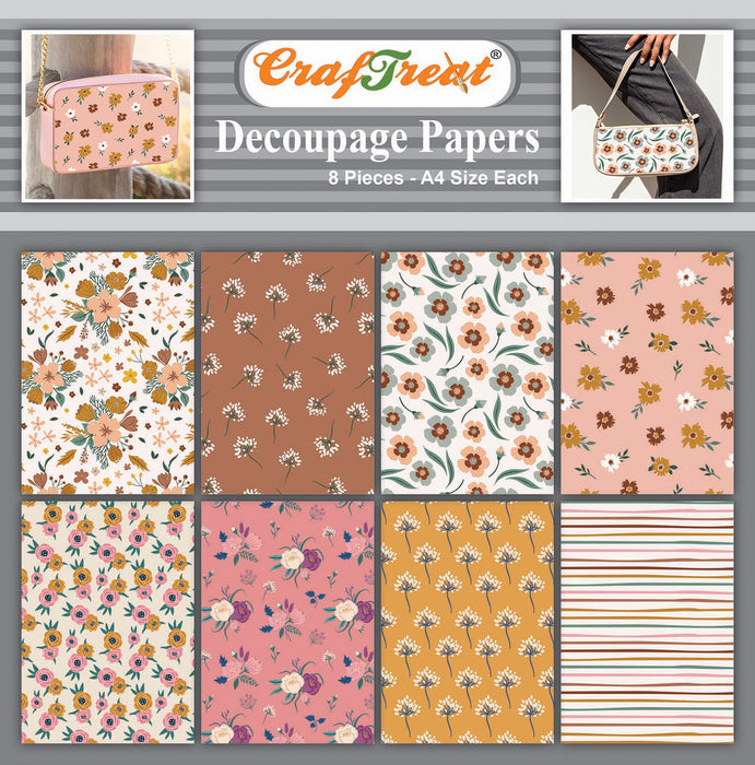 CrafTreat Decoupage Paper Fresh Florals2 A4