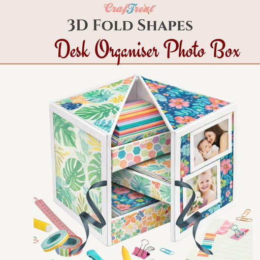 CrafTreat Fold Shapes- Desk Organiser Photo Box (3 sets)_CFS017