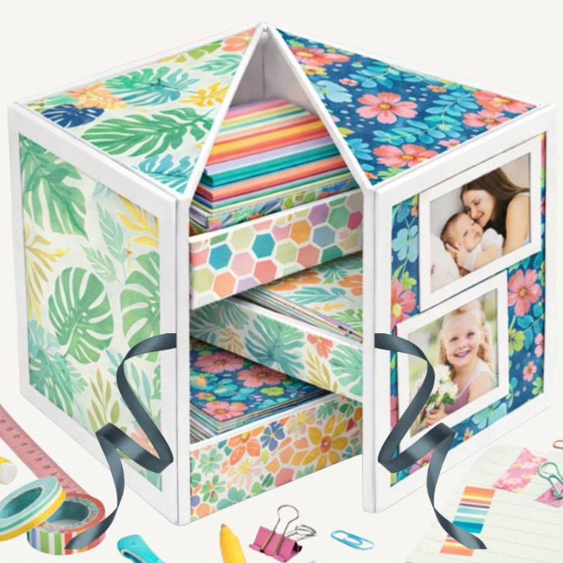 CrafTreat Fold Shapes- Desk Organiser Photo Box (3 sets)_CFS017