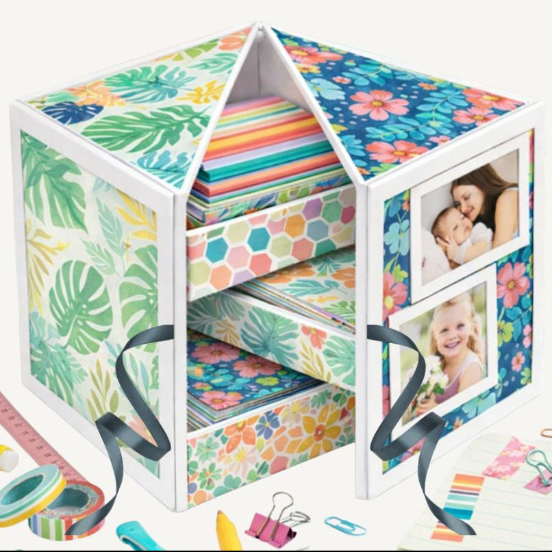 CrafTreat Fold Shapes- Desk Organiser Photo Box (3 sets)_CFS017