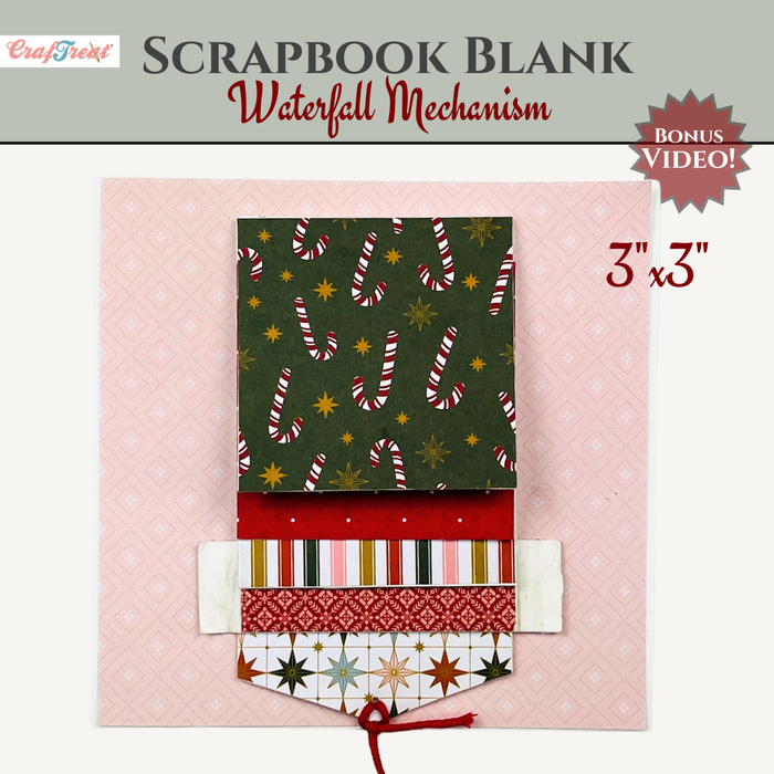 CrafTreat Scrapbook Blank Precut Album Base - Waterfall Mechanism White - 3"x3"