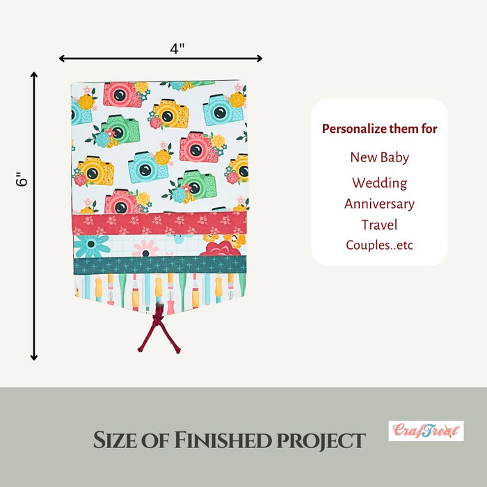 CrafTreat Scrapbook Blank Precut Album Base - Waterfall Mechanism White - 3"x4"