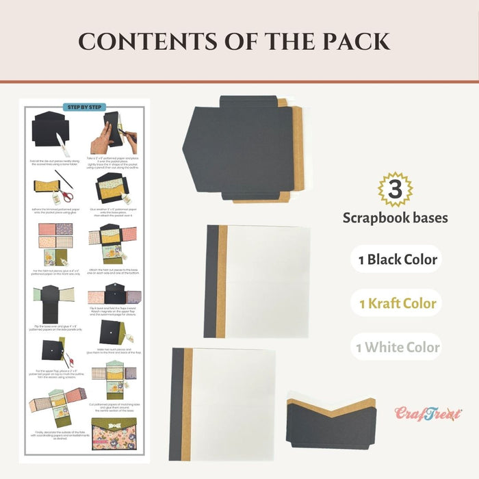 CrafTreat Scrapbook Blank Quick Folio Contents of pack