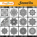CrafTreat 12pcs of Small Mandala Stencil Design for Art Craft Paintings