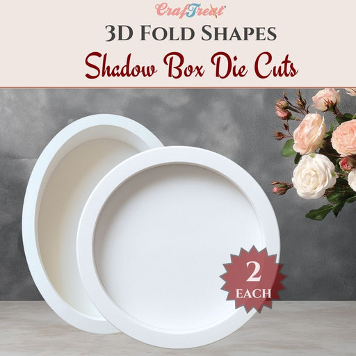 CrafTreat 3D Fold Shapes -Shadow Box White - Assorted Shapes 2 4pcs CFS016