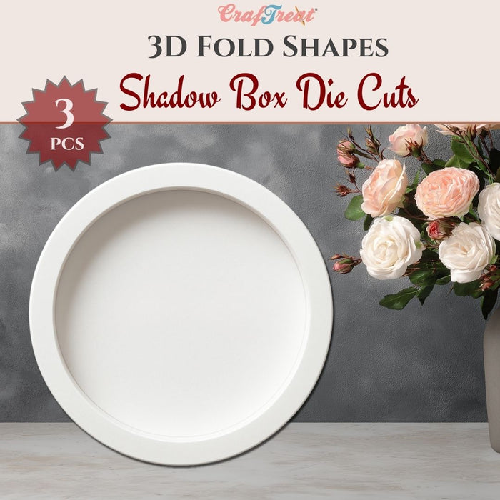 CrafTreat 3D Fold Shapes -Shadow Box White - Circle 3pcs CFS009