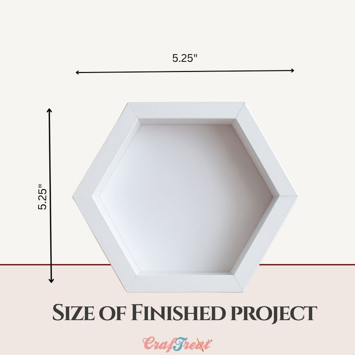 CrafTreat 3D Fold Shapes - Paper Frames White - Hexagon Combo 6pcs CFS012 Products Size 2