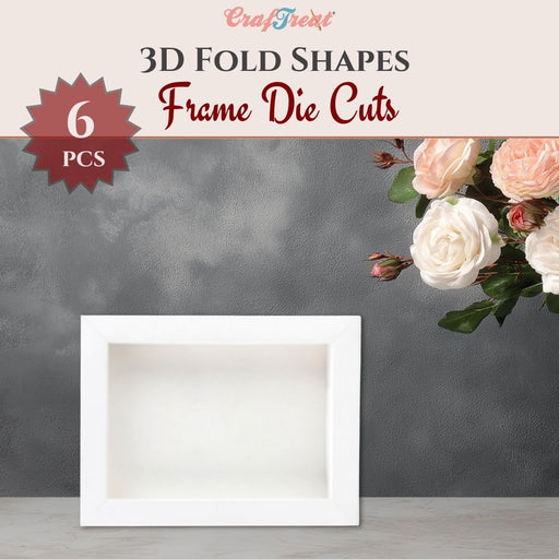 CrafTreat 3D Fold Shapes - Paper Frames White - Rectangle 6pcs CFS005