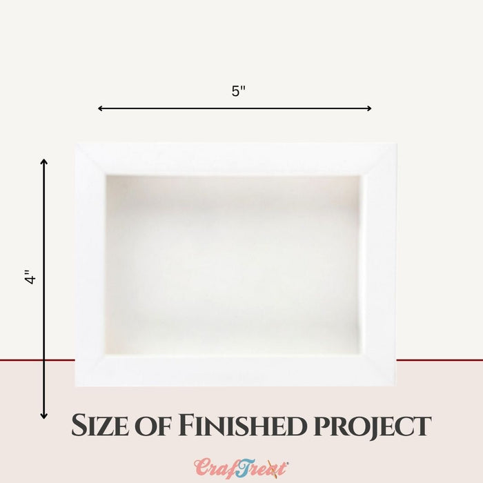 CrafTreat 3D Fold Shapes - Paper Frames White - Rectangle Combo 6pcs CFS011 Products Size 2