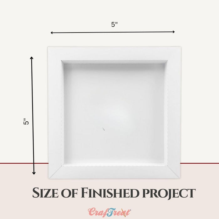 CrafTreat 3D Fold Shapes - Paper Frames White - Square 6pcs CFS003 Products Size