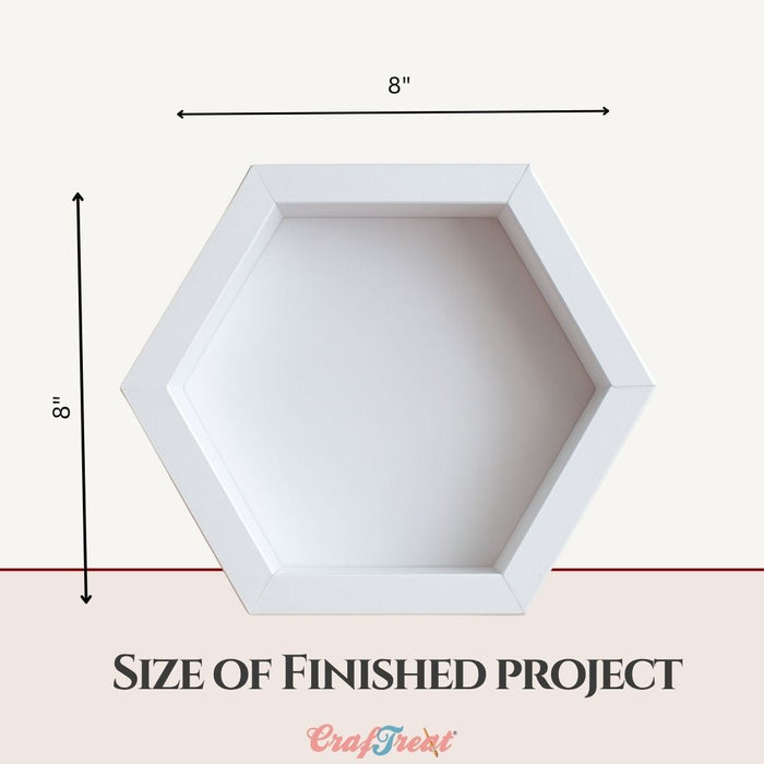 CrafTreat 3D Fold Shapes - Shadow Box White - Hexagon 4pcs CFS008 Products Size