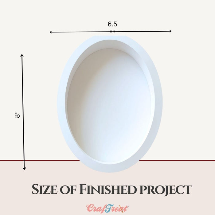 CrafTreat 3D Fold Shapes - Shadow Box White - Oval 3pcs CFS015 Products Size