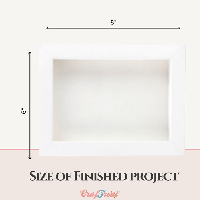 CrafTreat 3D Fold Shapes - Shadow Box White - Rectangle 4pcs CFS006 Products Size